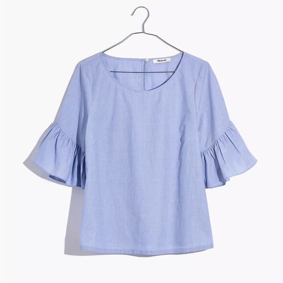 NWT Madewell Ruffle Sleeve Top - Small - Picture 1 of 8